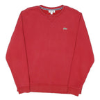 LACOSTE Mens Red Cotton Blend Crew Neck XL Sweatshirt Classic Comfort