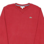 LACOSTE Mens Red Cotton Blend Crew Neck XL Sweatshirt Classic Comfort