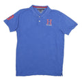 TOMMY HILFIGER Mens Blue H Logo Short Sleeve Polo Shirt XL Cotton Casual