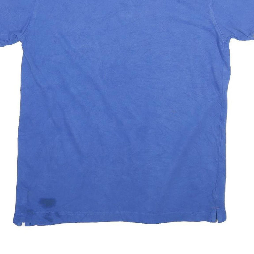 TOMMY HILFIGER Mens Blue H Logo Short Sleeve Polo Shirt XL Cotton Casual