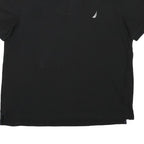 NAUTICA Mens Black Short Sleeve Plain Polo Shirt L Cotton Blend Classic
