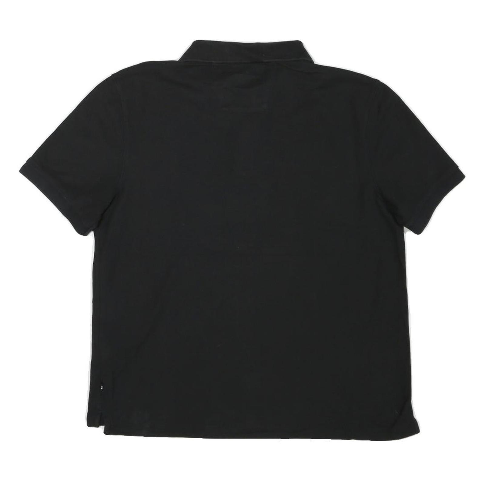 NAUTICA Mens Black Short Sleeve Plain Polo Shirt L Cotton Blend Classic