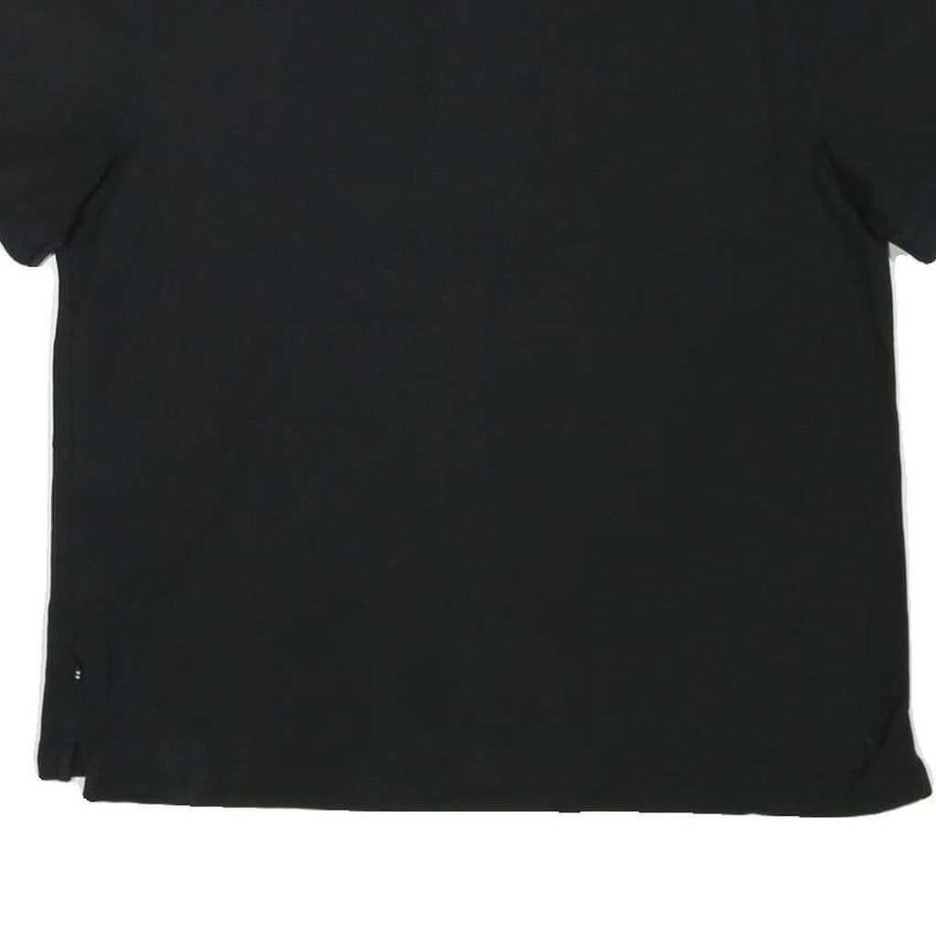 NAUTICA Mens Black Short Sleeve Plain Polo Shirt L Cotton Blend Classic