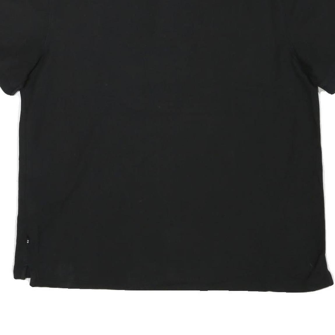 NAUTICA Mens Black Short Sleeve Plain Polo Shirt L Cotton Blend Classic