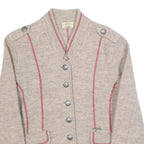 SPIETH & WENSKY Womens Beige Wool Button Jacket UK 12 Plain Classic Tailored