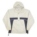 ADIDAS Mens Cream & Grey Hooded Track Jacket L Polyester Sportswear Casual