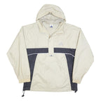 ADIDAS Mens Cream & Grey Hooded Track Jacket L Polyester Sportswear Casual