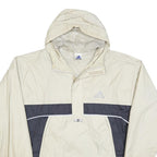 ADIDAS Mens Cream & Grey Hooded Track Jacket L Polyester Sportswear Casual