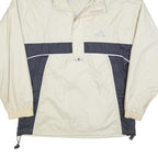 ADIDAS Mens Cream & Grey Hooded Track Jacket L Polyester Sportswear Casual