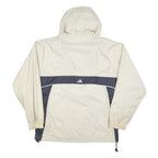 ADIDAS Mens Cream & Grey Hooded Track Jacket L Polyester Sportswear Casual