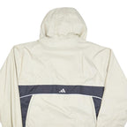 ADIDAS Mens Cream & Grey Hooded Track Jacket L Polyester Sportswear Casual