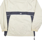 ADIDAS Mens Cream & Grey Hooded Track Jacket L Polyester Sportswear Casual