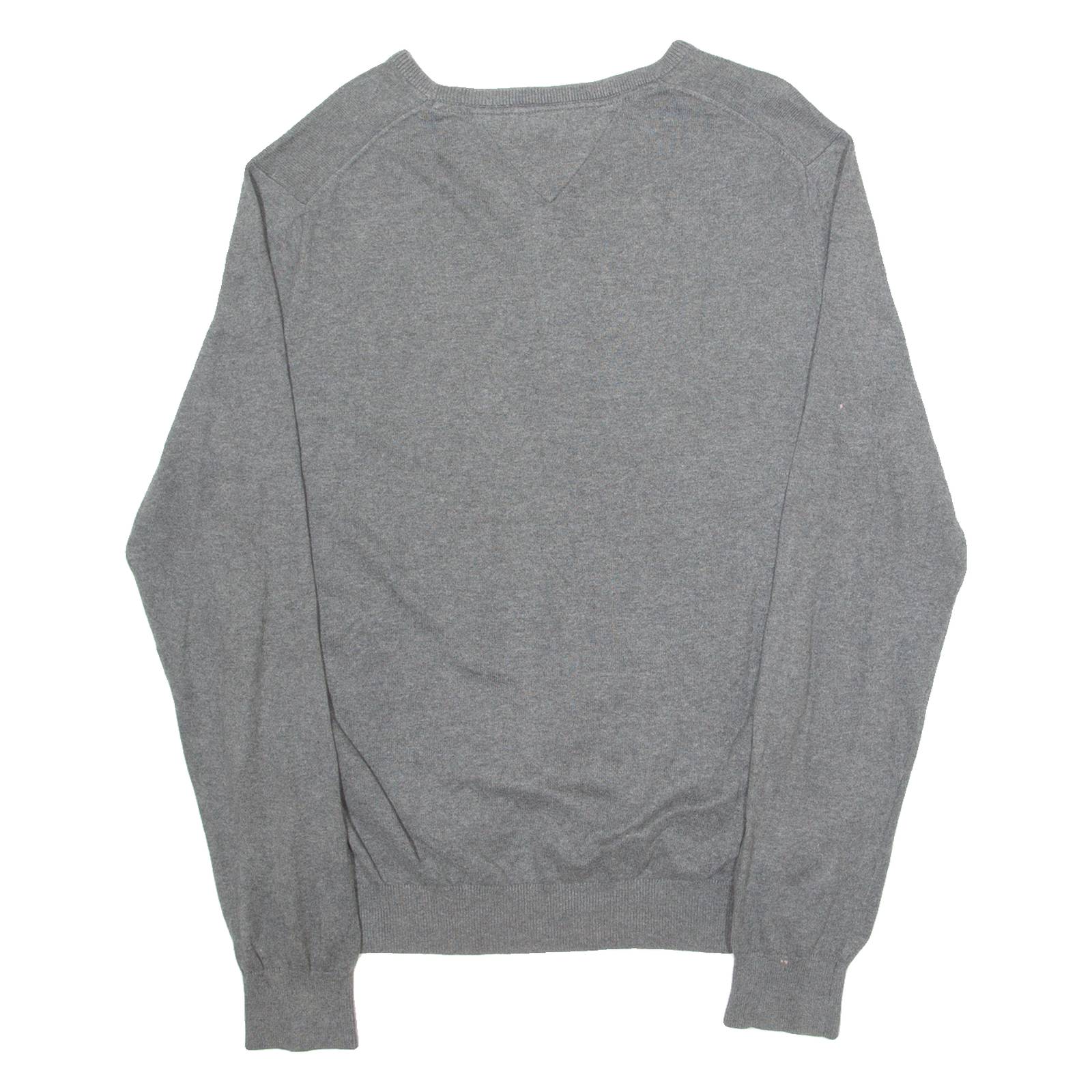 TOMMY HILFIGER Mens Jumper Grey Tight Knit L