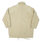 HIGHLANDS Womens Beige Embroidered Button Jacket XL Polyester Blend Plain