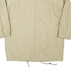 HIGHLANDS Womens Beige Embroidered Button Jacket XL Polyester Blend Plain