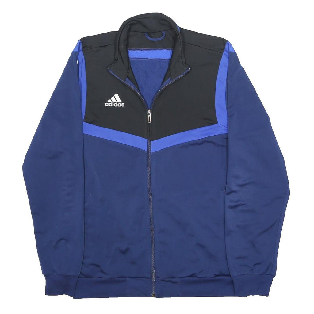 ADIDAS Mens Blue Black Track Jacket S Polyester Zip Sportswear