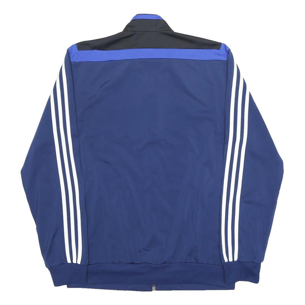 ADIDAS Mens Blue Black Track Jacket S Polyester Zip Sportswear