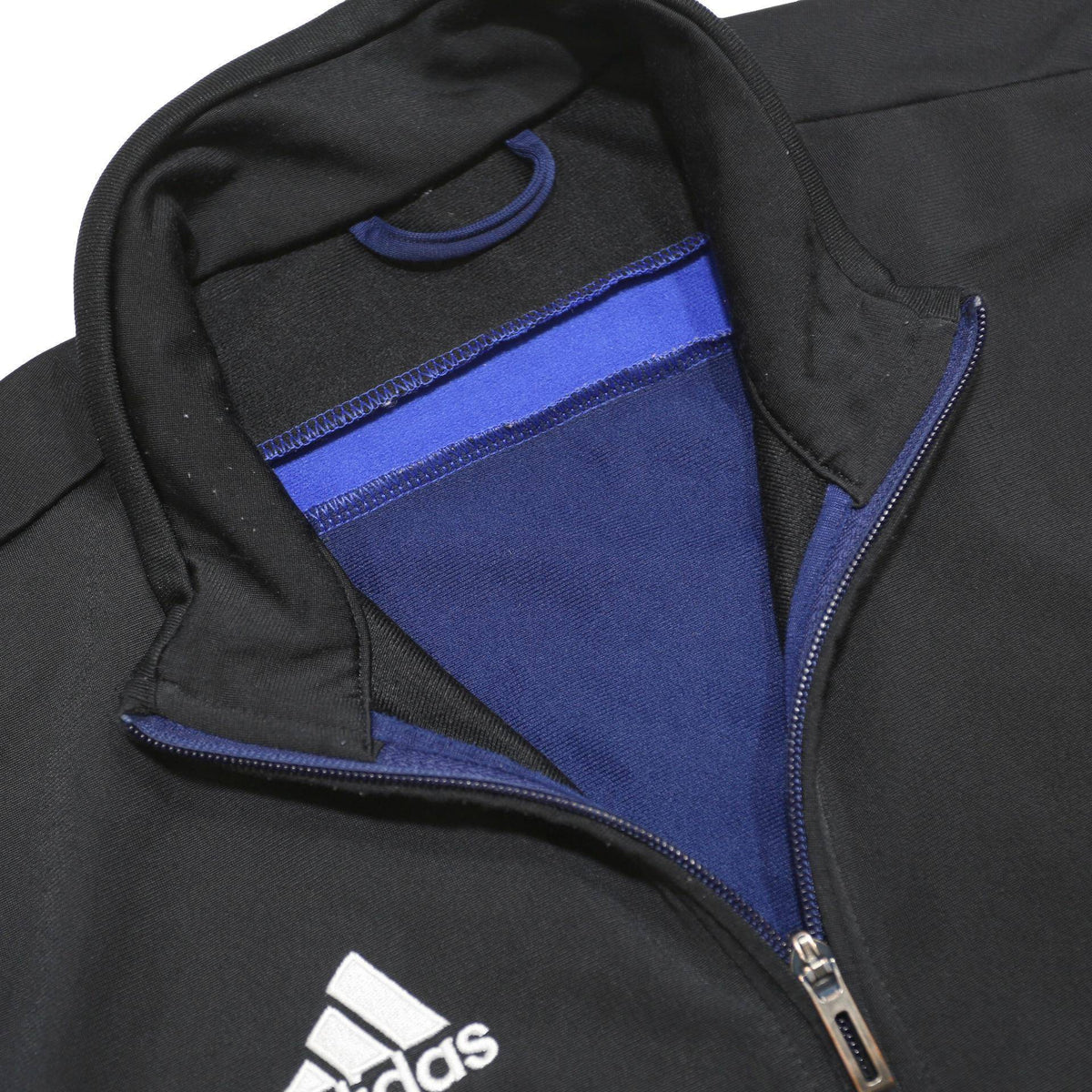 ADIDAS Mens Blue Black Track Jacket S Polyester Zip Sportswear