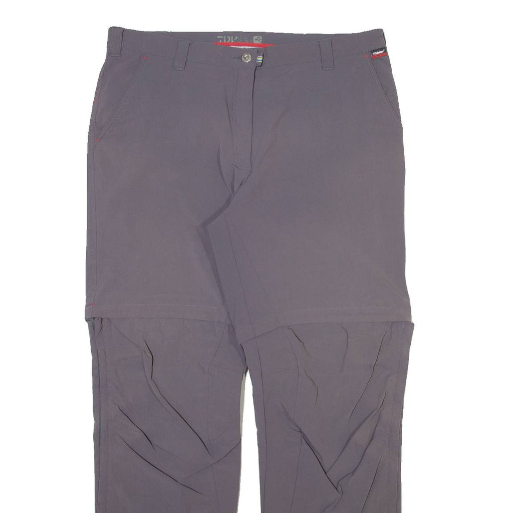 MAIER SPORTS Detachable Legs Womens Trousers Grey Straight Nylon W34 L30