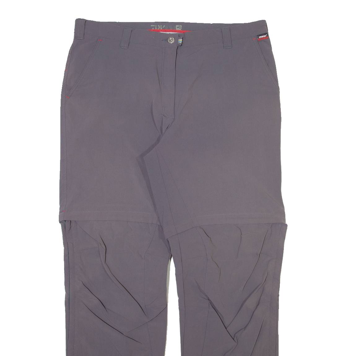 MAIER SPORTS Detachable Legs Womens Trousers Grey Straight Nylon W34 L30
