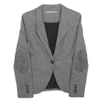 ZARA BASIC Womens Grey Wool Blend Blazer XS Button Closure Tailored Jacket Wool