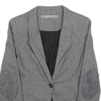 ZARA BASIC Womens Grey Wool Blend Blazer XS Button Closure Tailored Jacket Wool