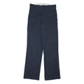DICKIES Mens Cotton Blend Navy Regular Fit Straight Leg Trousers W27 L30