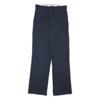 DICKIES Mens Cotton Blend Navy Regular Fit Straight Leg Trousers W27 L30