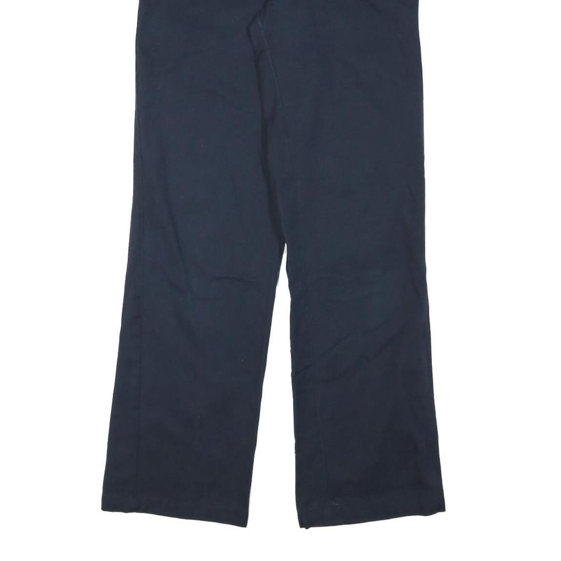 DICKIES Mens Cotton Blend Navy Regular Fit Straight Leg Trousers W27 L30