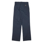 DICKIES Mens Cotton Blend Navy Regular Fit Straight Leg Trousers W27 L30
