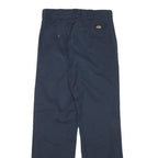 DICKIES Mens Cotton Blend Navy Regular Fit Straight Leg Trousers W27 L30