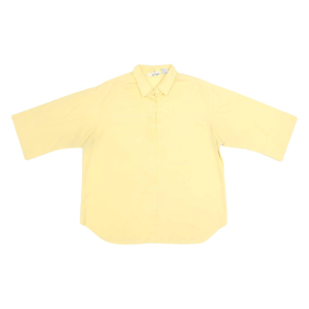 GOLDEN WINGS Womens Yellow Shirt L Cotton Blend Casual Button Down