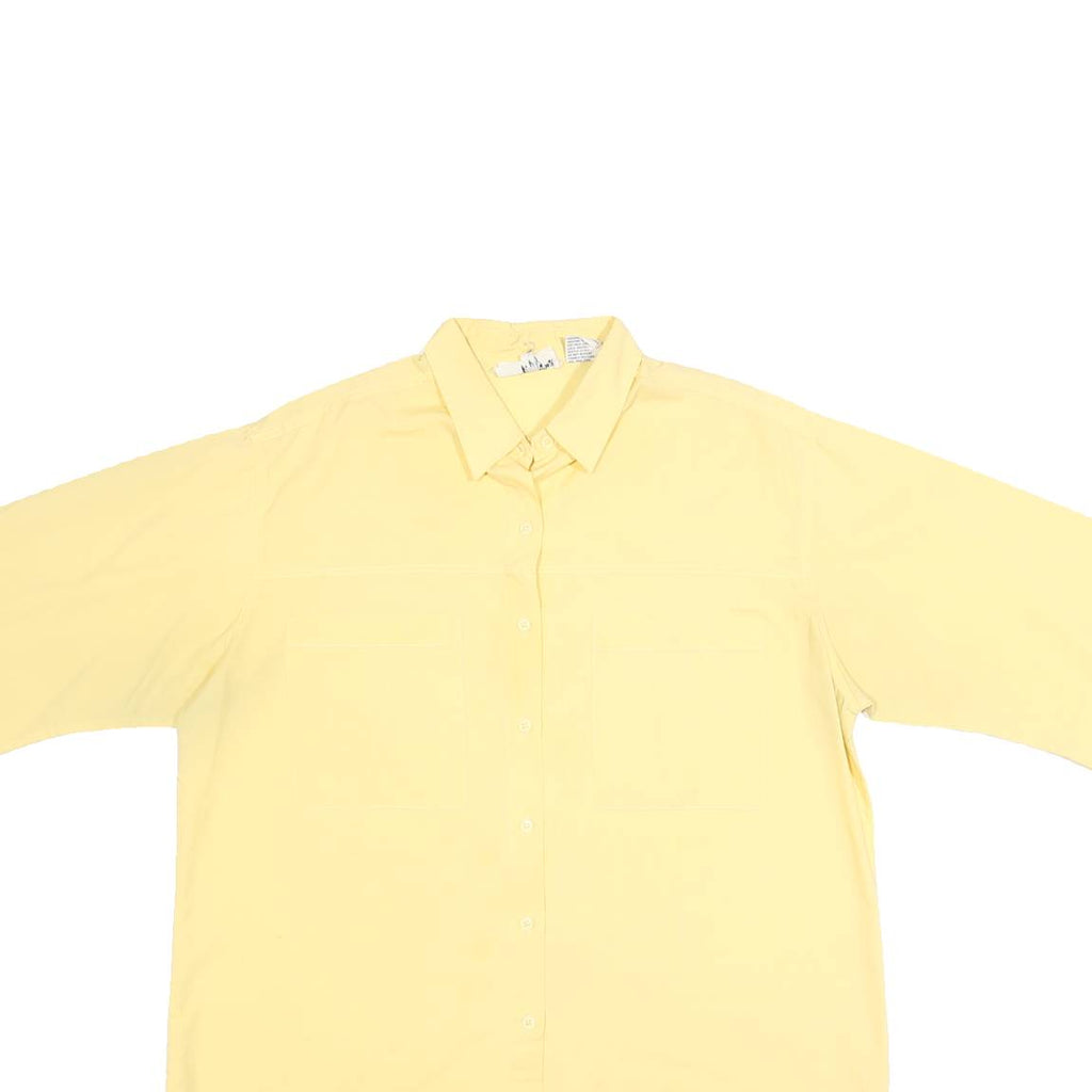 GOLDEN WINGS Womens Yellow Shirt L Cotton Blend Casual Button Down