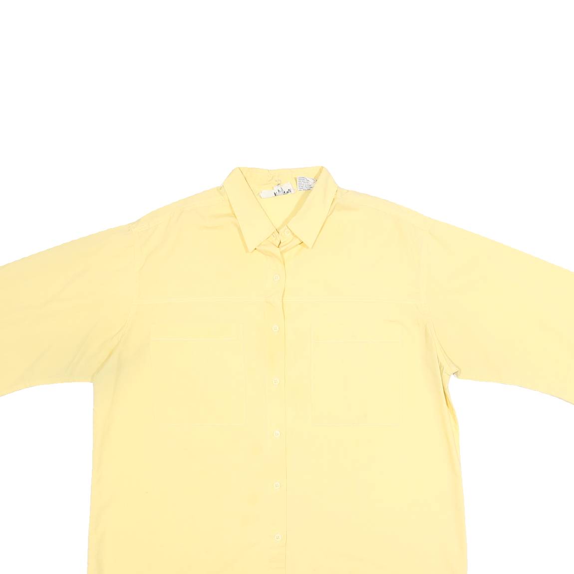 GOLDEN WINGS Womens Yellow Shirt L Cotton Blend Casual Button Down