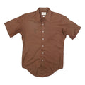 ARROW Mens Brown Shirt M Classic Cotton Blend Short Sleeve Button Front