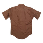 ARROW Mens Brown Shirt M Classic Cotton Blend Short Sleeve Button Front