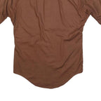 ARROW Mens Brown Shirt M Classic Cotton Blend Short Sleeve Button Front