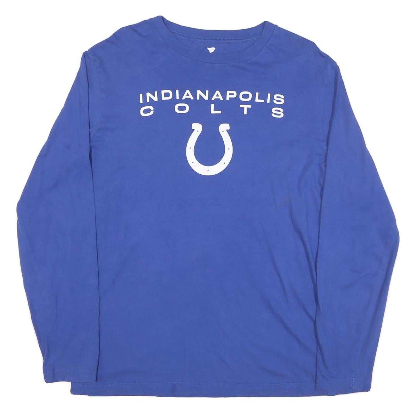 FANATICS Mens Blue Indianapolis Colts Graphic T-Shirt L Long Sleeve Crew Neck