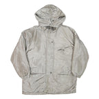 BRAETAN Womens Silver Hooded Jacket M Polyester Blend Plain Zip Casual