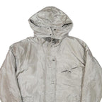 BRAETAN Womens Silver Hooded Jacket M Polyester Blend Plain Zip Casual