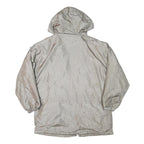 BRAETAN Womens Silver Hooded Jacket M Polyester Blend Plain Zip Casual