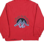 LA MODE DES MONTAGNES Mens Red Hooded Jacket L Polyester Blend Plain Zip Outdoor
