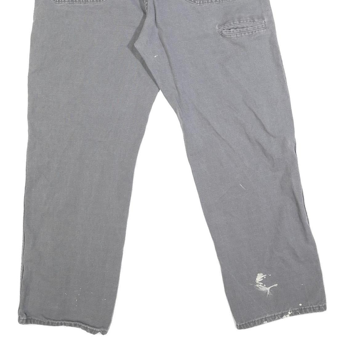 DICKIES Mens Grey Regular Fit Straight Denim Jeans W36 L30 Workwear Zip Closure