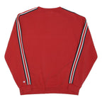 CHAMPION Mens Red Crew Neck L Sweatshirt Cotton Stripe Tape Logo