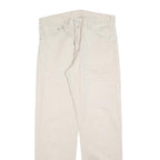 LEVI'S Mens Cotton Blend Cream Regular Straight Trousers W34 L32 Classic Zip
