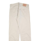 LEVI'S Mens Cotton Blend Cream Regular Straight Trousers W34 L32 Classic Zip