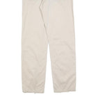 LEVI'S Mens Cotton Blend Cream Regular Straight Trousers W34 L32 Classic Zip