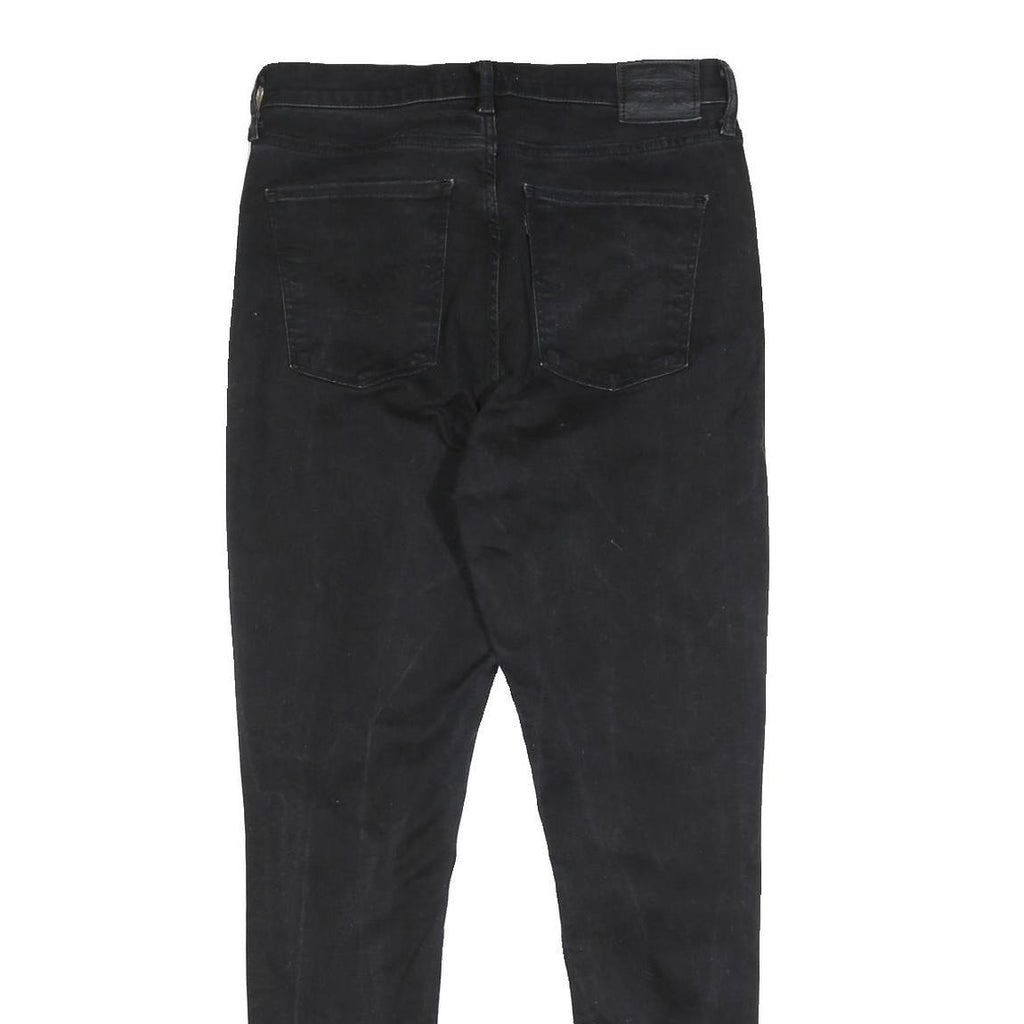 LEVI'S Womens Slim Fit Black Denim Jeans W32 L32 Zip Closure Skinny Stretch