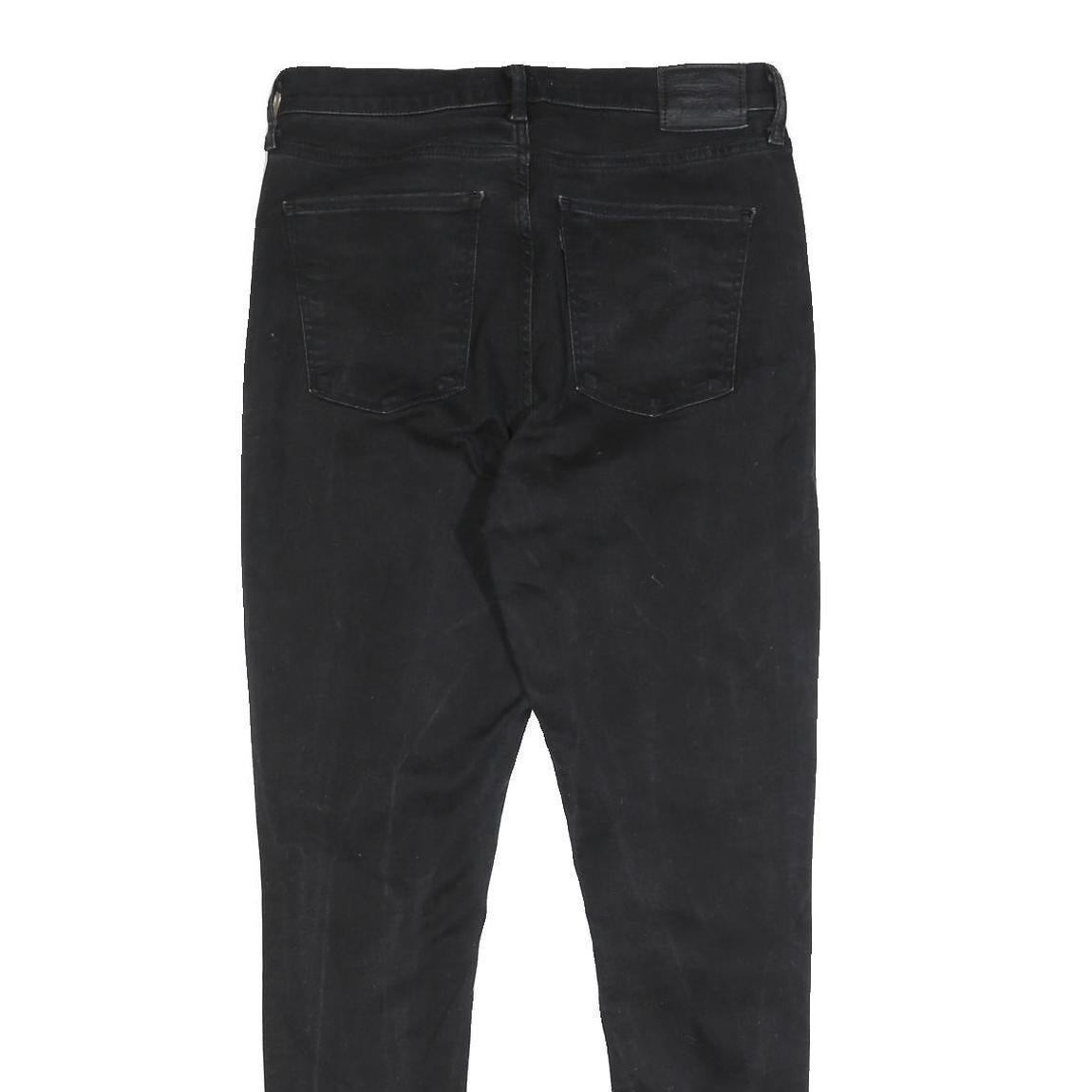 LEVI'S Womens Slim Fit Black Denim Jeans W32 L32 Zip Closure Skinny Stretch