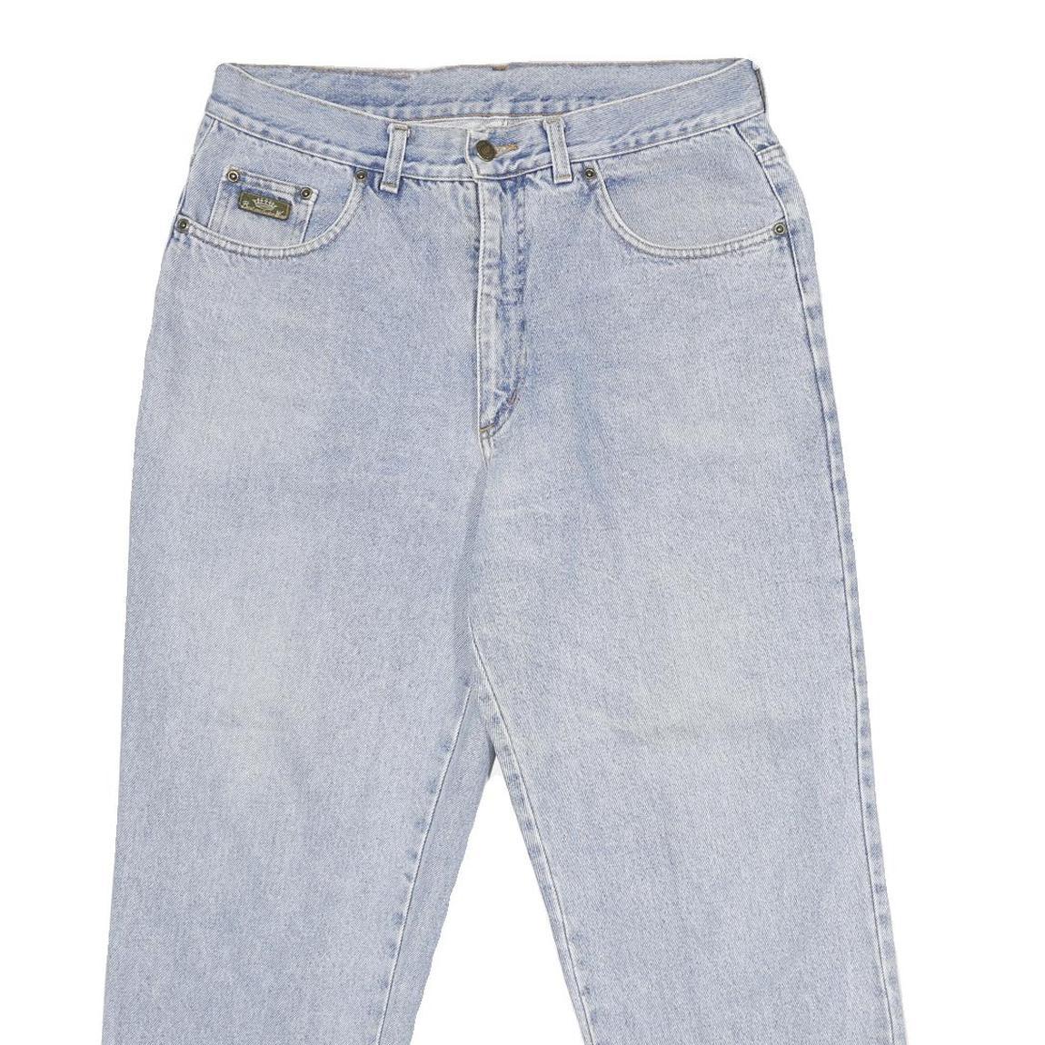 WAMPUM Mens Classic Blue Jeans Denim Light W33 L28 Zip Cotton Relaxed Fit